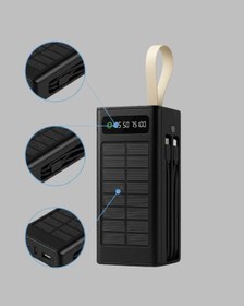 Resim Ceylan Adam Güneş Panelli Powerbank Led Işıklı Taşınabilir Şarj Cihazı Çok Renkli 