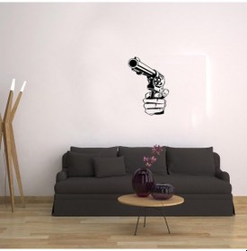 Resim Silahlar Folyo Sticker 70cm Uzunluk Siyah 