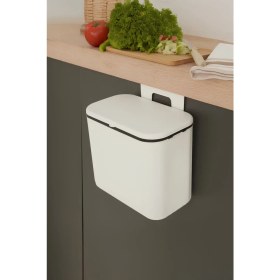 Resim Beyaz 8 Litre Mutfak Tezgahı ve Dolap Askılı Çöp Kovası 