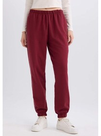 Resim DeFacto Bordo Jogger Eşofman Altı Cepli Esnek Belli Bağcıklı Dar Paça Uzun Boy E5976AX25SPBR248 Bordo 