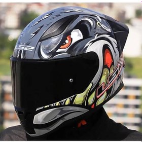 Resim Ls2 Rapıd Race Motosiklet Kaskı Gri-Kırmızı 