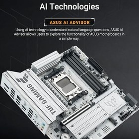 Resim ASUS TUF GAMING B850M-PLUS WIFI7 W AMD B850 AM5 DDR5 8000 DP HDMI 3x M2 USB3.2 Gen 2x2 WiFi 7 + BT AURA RGB 2.5Gbit LAN mATX 14+2+1 Güç Aşamaları, 1xGen5 M.2, Ready for Advanced AI PC 