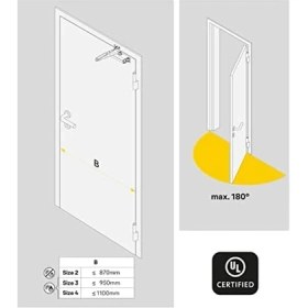 Resim Mcreative Kapı Hidroliği 300 Serisi Dar Tip Montaj Ayarlı (2-4) (40-80 Kg) Kapı Yayı, Gümüş 