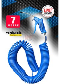 Resim PROXTECH 7 Metre Hava Tabancası Yeni Nesil Spiral Hava Hortumu Kompresör Hava Tabancası Set-7 METRE 