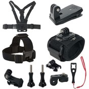 Resim Gplus St010 Gopro Hero 10 Eken H9r Sjcam Sj4000 Aksiyon Kamera Kafa Bandı Göğüs Kemeri 10 Parça Set 