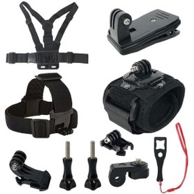 Resim Gplus St010 Gopro Hero 10 Eken H9r Sjcam Sj4000 Aksiyon Kamera Kafa Bandı Göğüs Kemeri 10 Parça Set 