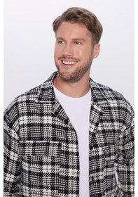 Resim Tudors Erkek Relax Fit Rahat Kesim Çıtçıtlı Çift Cepli Kareli Kışlık Apaş Yaka Mont Gömlek-32162 Çok Renkli 