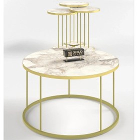 Resim Uslucan Alışveriş Orta Sehpa Ve Zigon Sehpa Terra Set Gold Efes Çok Renkli 
