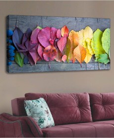 Resim KanvasSepeti 120x60cm Yatay Renkli Solmuş Sonbahar Yapraklı Kanvas Tablo Canvas Dekoratif Tablo Tablolar 