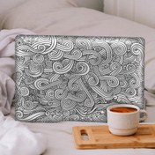 Resim Siyah Beyaz Karmaşık Doodle Notebook Sticker, Laptop sticker,, Hp Sticker, Asus Sticker, 15.6 inç Sticker 