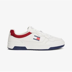 Resim Tommy Hilfiger Jeans Cupsole Leather Erkek Beyaz Spor Ayakkabı Em0em01443 Beyaz 