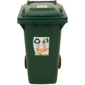 Resim Sağlam Plastik Çöp Ve Atık Konteyneri 120 lt Tekerlekli Eko 