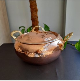 Resim El Dövmesi Bakır Güveç Tencere 28 Cm 