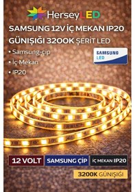Resim Samsung Şerit Led 12v 2835/60 Ledli Günışığı İç Mekan Ip20 5 Metre/ Paket 