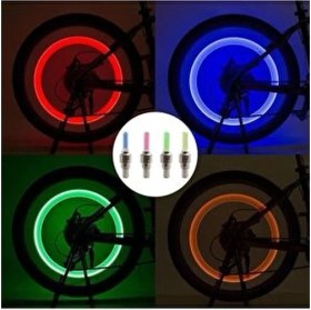 Resim Ksmart 1 Çift LED Işıklı Hareket Sensörlü Mavi Işıklı Bisiklet Araba Motor Sibop Kapağı Lambası 