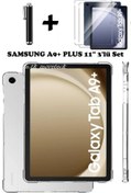 Resim m.tk moveteck Samsung Galaxy Tab A9 Plus 11 Inç Tablet Kılıfı Silikon Nano Ekran Koruyucu Dokunmatik Kalem Seti 