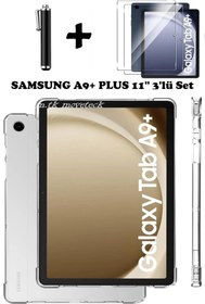 Resim m.tk moveteck Samsung Galaxy Tab A9 Plus 11 Inç Tablet Kılıfı Silikon Nano Ekran Koruyucu Dokunmatik Kalem Seti 