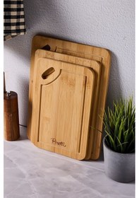 Resim Perotti Bamboo 3'lü Kesme Doğrama Tahtası 16332 Ahşap 