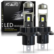 Resim TOAUTO 2 Adet (2 Ampul) 80W 20000LM LED Far Ampulleri - Kablosuz Projeksiyon Lens, Canbus Plug&Play, H4/H7/H11/9005/9006/HB3/HB3 Uyumlu, 6000K Parlak Beyaz, Soğutma Fanı & Havacılık Alüminyum Isı Emici, Otomobiller, Kamyonlar, SUV'ler, ATV/UTV için - Direkt Bağlantı Kurulumu, Araç Aydınlatması Yükseltme, Modern Tasarım, Sağlam Yapı 