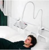 Resim Xuweiwei Beyaz Teleskopik Yatak Telefon Tutucu Yatakta Tv İzleme Çok Amaçlı Masaüstü Askı Beyaz 