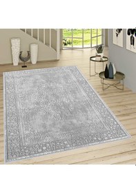 Resim Eliana Home Baskılı, Yıkanabilir Kaymaz Taban Salon Halısı Eli1487 Gri 