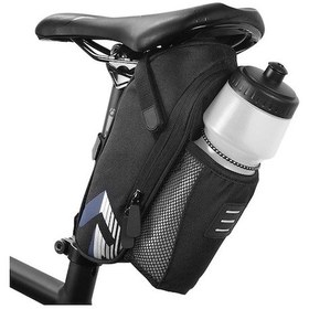 Resim Rogfer Roswheel 1.8l Bisiklet Kuyruk Çantası Eyer Çantası Su Isıtıcısı Çantası Arka Lambaları Asabilir Siyah Siyah Siyah 