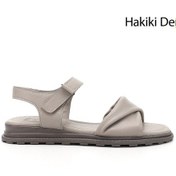 Resim Gönderi R Silver Cırt Bantlı Hakiki Deri Sandalet Açık Gri 