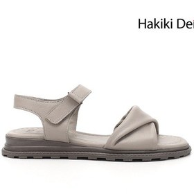 Resim Gönderi R Silver Cırt Bantlı Hakiki Deri Sandalet Açık Gri 