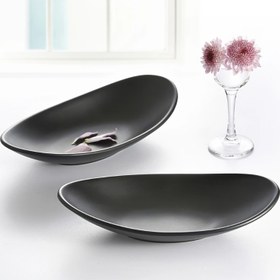 Resim Şık Oval Siyah Yüzük Tutucu Tepsisi, Çok Amaçlı Takı Düzenleyici, Anahtar Saklama Kasesi, Mutfak Dekoratif Tabak, Takı Sergisi için Diğer Malzemelerle Ev Aksesuarı, Takı Tepsileri 