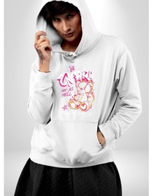Resim Yanmaya Devam Edecek Kadar Sıcak Kadın Erkek Beyaz Kapüşonlu Sweatshirt Hoodie Beyaz 