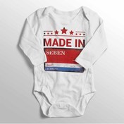 Resim Tuğbababy Unisex Bebek Beyaz Bolu Seben Sokak Tabelası Baskılı Bebek Zıbını 
