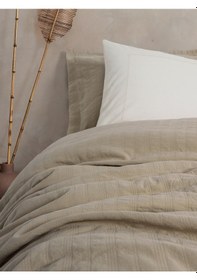 Resim Cotton Box Natura Çift Kişilik Yatak Örtüsü/pike Takımı Vilo Bej Bej 
