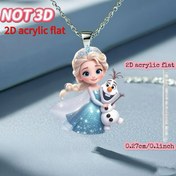 Resim 2D Düz, Disney 1 Adet Frozen Prenses Elsa Akrilik Kolye, Moda Kazak Kolyesi, Mükemmel Doğum Günü Partisi Hediyesi, 2D Tasarım, 2D Düz 