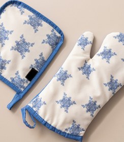Resim Elysian Blue Fırın Mutfak Eldiveni, Yanmaz ve ısıya dayanıklı tutacak, 2 Parça 