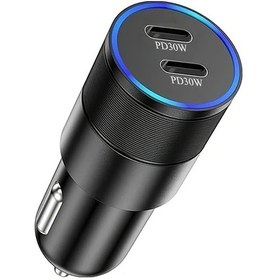 Resim Chuangyinshop 1 Adet 60w Çift Usb C Araç Şarj Cihazı 2li Paket Pd30 Hızlı Şarj iPhone Uyumlu Samsung 