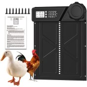 Resim LCD Ekranlı ve Zamanlayıcı Ayarlı Büyük Otomatik Tavuk Kümesi Kapısı, AA Pil ile Çalışan Alüminyum Alaşımlı Küme Kapısı (Piller Dahil Değildir), Tavuk Kümesi Aksesuarları 