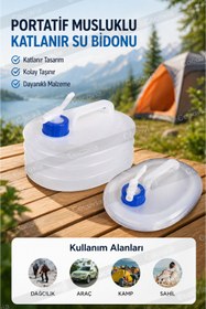 Resim CocoVia Akordiyonlu Katlanabilir Musluklu 10 Litre Su Bidonu | Piknik Kamp Seyahat Dağcılık Sahil Bidonu 