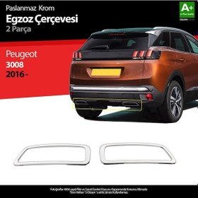 Resim Peugeot 3008 2016 Sonrası Egzos Çıkış Krom 2 Prç. P.çelik 