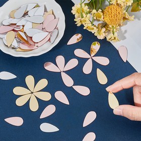 Resim 100 Adet Kendinden Yapışkanlı Ayna Efektli Dekorasyon - Damla Şekilli (Pastel Pembe, Bej, Beyaz, Altın) - Ev, El İşi, Parti Süslemesi İçin - Yapıştırıcı Gerekmez, Kolay Uygulama ve Çıkarma - Duvarlar, Masalar, Cupcake'ler, Takı Sergileri İçin Mükemmel 