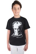 Resim Modakids Siyah Atatürk Baskılı Çocuk Pamuklu T-Shirt 