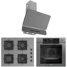 Resim Ferre New Fryart & Steamart SC Seriisi Ultra Sessiz Gri Ankastre Set ( QEP64CPR-SC208-D082-SA ) 