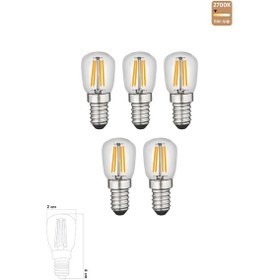 Resim Led Rustik Ampul E14 C7 Ampul 2w 2700k Gün Işığı 5'li Erd-69 