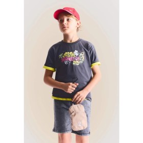 Resim DeFacto New Regular Fit Bisiklet Yaka Baskılı Kısa Kollu Tişört Erkek Çocuk H4515A826HS 