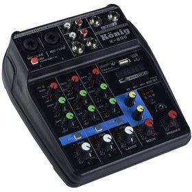 Resim König 4 Kanal Stüdyo Kayıt Deck Mikser K-200 Pc Bağlantılı 