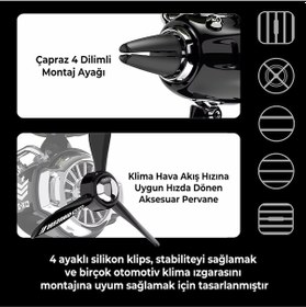 Resim Pervaneli Klima Süsü Oto Koku Klipsi Siyah Uçaklı Kahverengi Pilot Kedi Hava Ferahlatıcı Maskot 1 Adet 