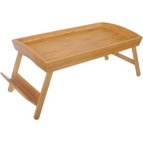 Resim Bambum Rosa Gazetelikli Keyif Tepsisi - Ayaklı Tepsi Ahşap 