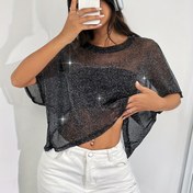 Resim Katı Renk Şeffaf Mesh Kanatlı Short Tişört 