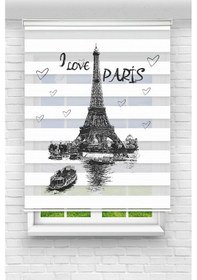 Resim Perdecizade Enxboy Love Paris Dijital Baskılı Zebra Perde-cocuk Odası-stor Perde Pz-512 Renkli 