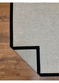 Resim Kumaş Bordür Gri Bukle Antrasit Bordür Halı Salon Koridor Mutfak Çocuk Odası Halısı Kilim S267 Gri - Siyah 