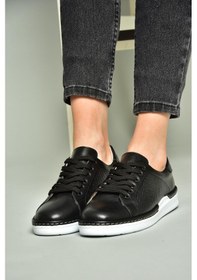 Resim Fox Shoes U555025203 Siyah Hakiki Deri Kadın Spor Ayakkabı Sneakers Siyah-hakiki Deri Çok Renkli 